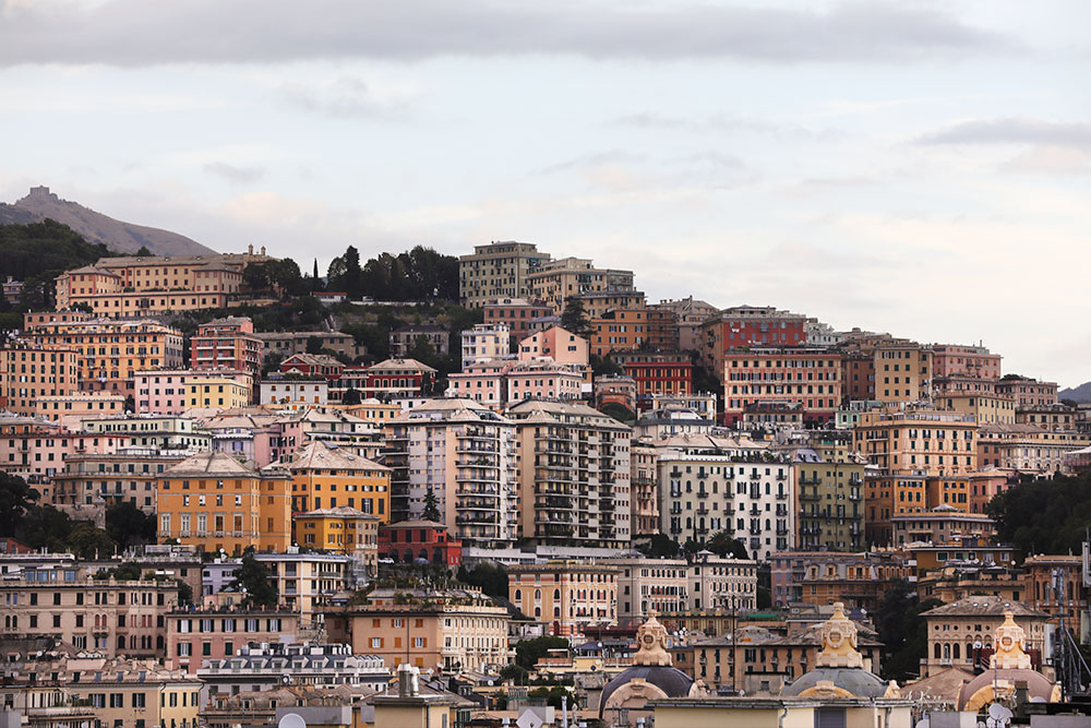 Genova overview in Italy