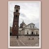 A white framed print of a bell tower in Torino, Italy. By Photographer Scott Allen Wilson.