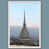 A white framed print of the Mole Antonelliana in Torino, Italy. By Photographer Scott Allen Wilson.
