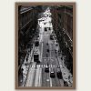 Wooden framed artwork by Travel Photographer Scott Allen Wilson, showcasing the interplay of light and dark within one of the main streets of Genova, Italy.
