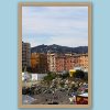 Wooden framed artistic print of a lovely scenery in Genova, Italy, showcasing a rocky beach under colorful houses. Photo captured by Travel Photographer Scott Allen Wilson.