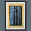 Fine art framed print of a vintage Italian train departure board against a yellow wall, Il Passato e in Partenza by Scott Allen Wilson, available in 8x12 and 16x24.