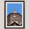 Framed black and white travel print featuring dramatic perspective and historic Italian design.