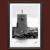Coastal fine art print featuring a lighthouse on the Italian Riviera in monochrome, celebrating maritime architecture and minimalist seaside landscapes.
