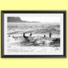 Black and white fine art photograph of a surfer carving across a breaking wave, capturing power, balance, and the timeless rhythm of the sea.